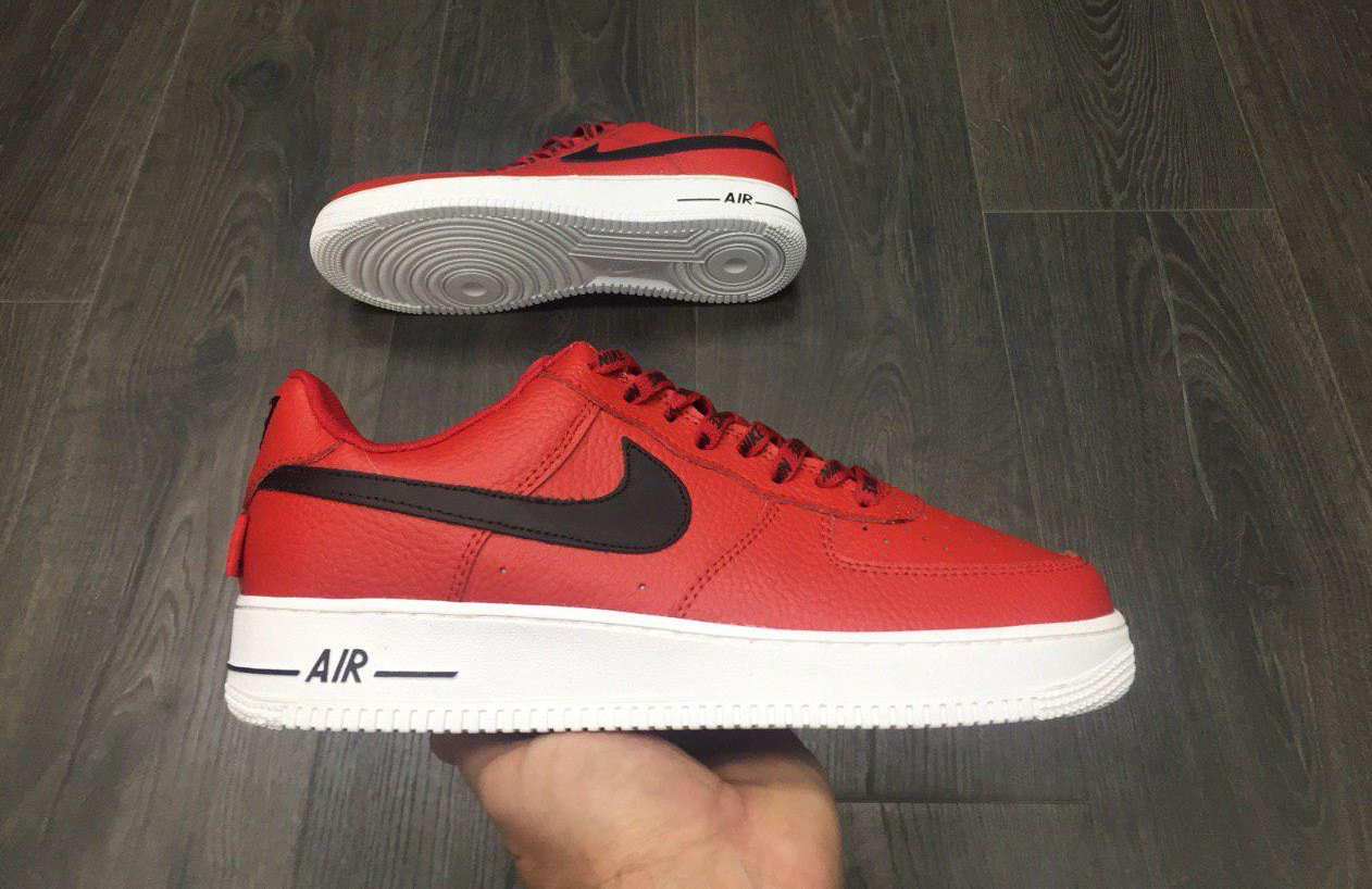 Кроссовки Nike Air Force 1 Low Red White - фото 1 - id-p93333712