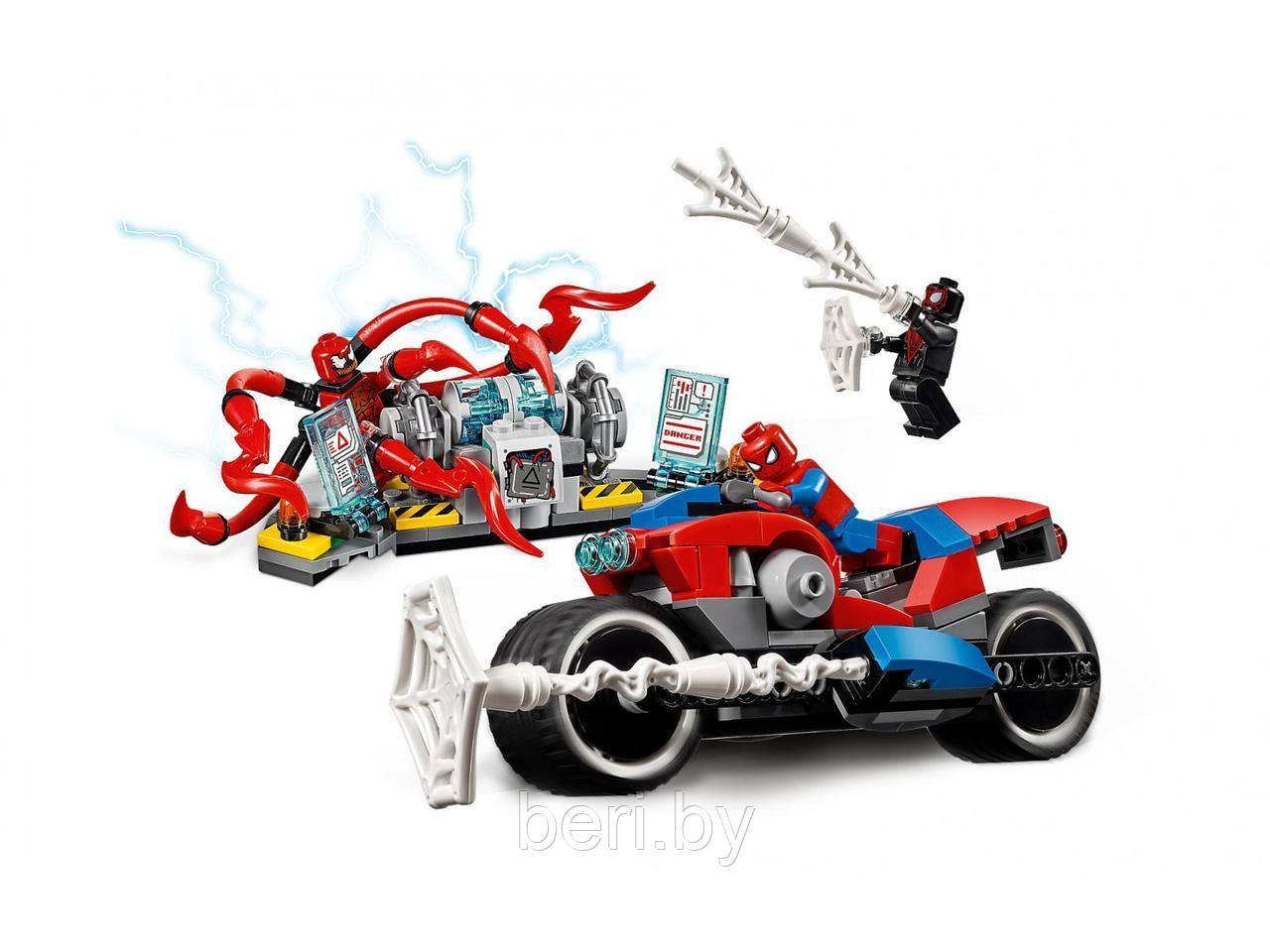 11186 Конструктор Bela Super Heroes "Спасательная операция на мотоциклах" 252 дет, аналог Lego Spiderman 76113 - фото 5 - id-p102733695