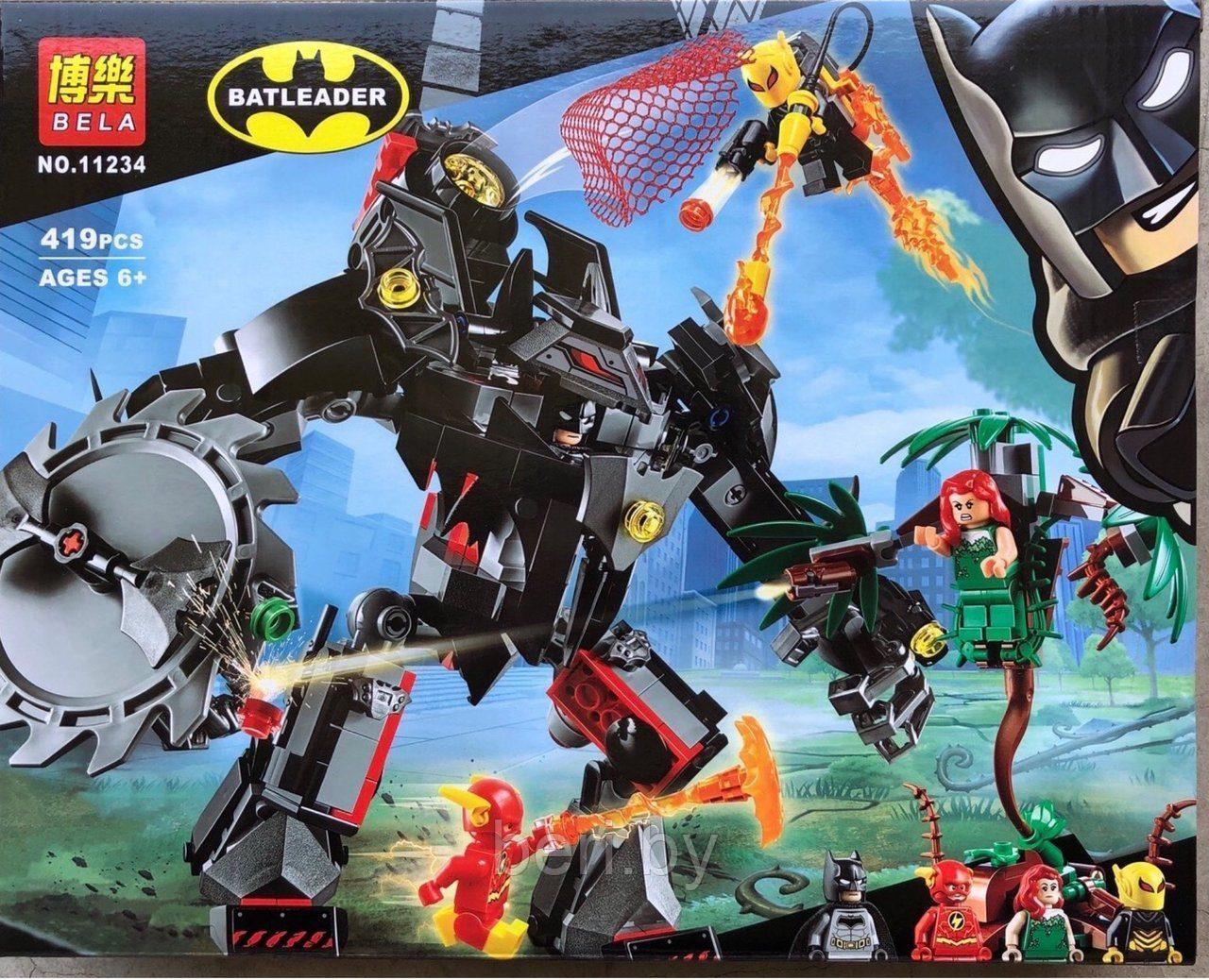 11234 Конструктор Bela Super Heroes "Робот Бэтмена против робота Ядовитого Плюща" 419 детал, аналог Лего 76117 - фото 6 - id-p102734100
