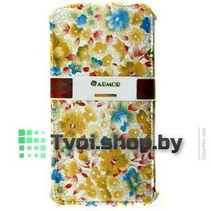 Чехол для Nokia Lumia 640 XL блокнот Armor Case Floral, желтый, фото 2