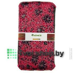 Чехол для Nokia Lumia 640 XL блокнот Armor Case Floral, бордовый