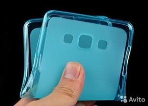 Чехол для Samsung Galaxy J1 (J100H) матовый силикон, голубой, фото 2