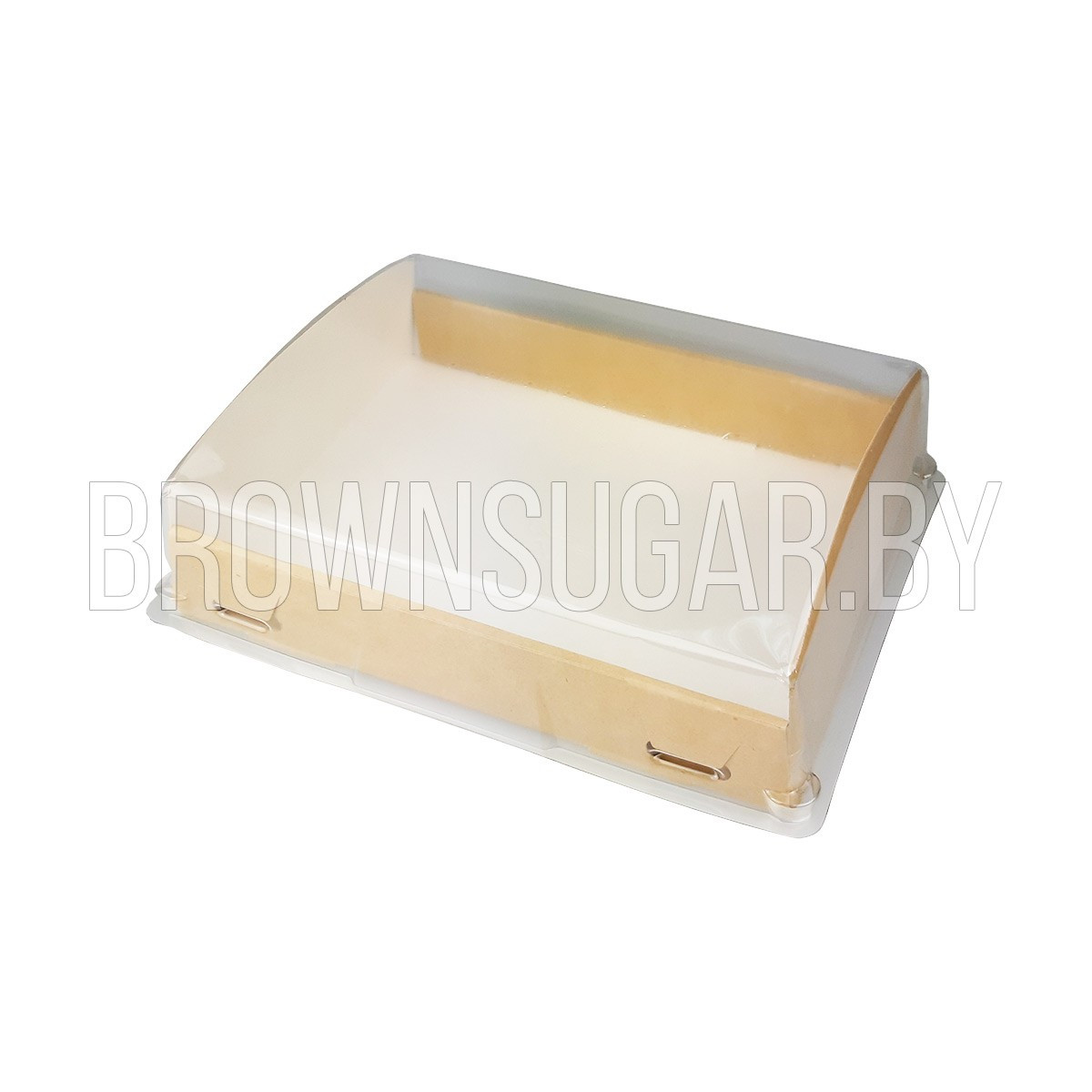 Коробка для десерта с прозрачной крышкой Pasticciere (Россия, крафт картон, 185х140х55 мм) - фото 1 - id-p102542093