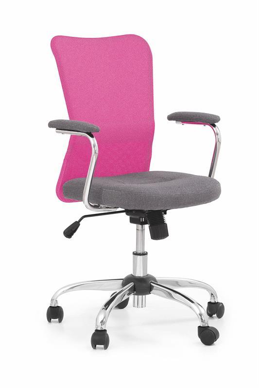 Кресло компьютерное Halmar ANDY (серый/розовый) - фото 1 - id-p102787869