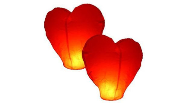 Небесный фонарик Сердце желаний ( цвет красный ) Большой - фото 8 - id-p102937208