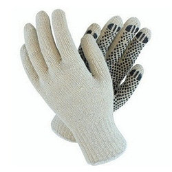 Трикотажные х/б перчатки с ПВХ покрытием "Точка" (4-нитка)