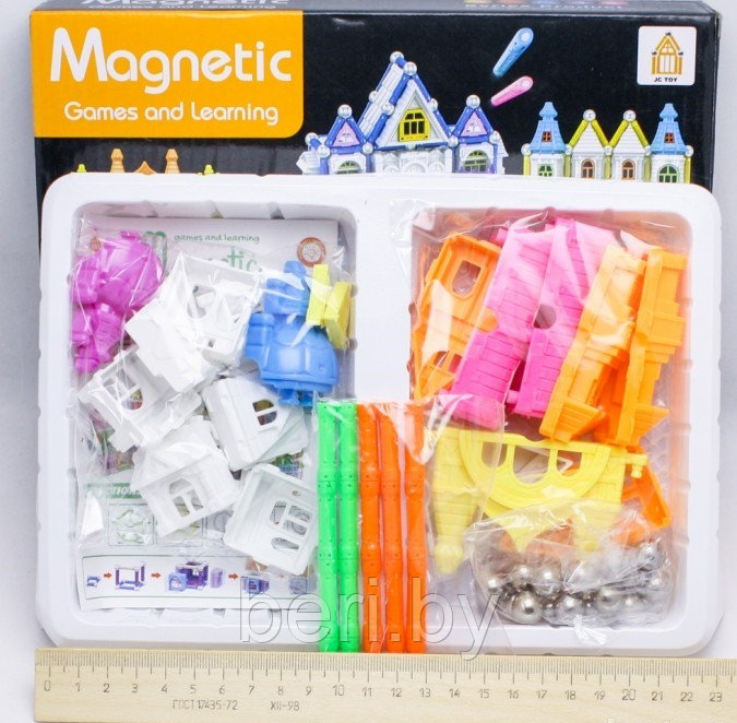 AQ-908 3D Магнитный конструктор Замок (Magnetic Games and learning), 60 деталей, в коробке - фото 4 - id-p102984288