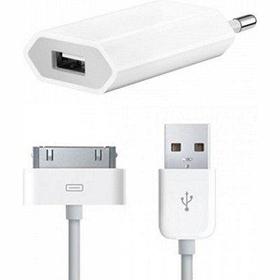 Зарядное устройство сетевое с USB входом для iPhone 4/ 4s и iPod оригинальное Apple A1400 ( с кабелем ориг.)