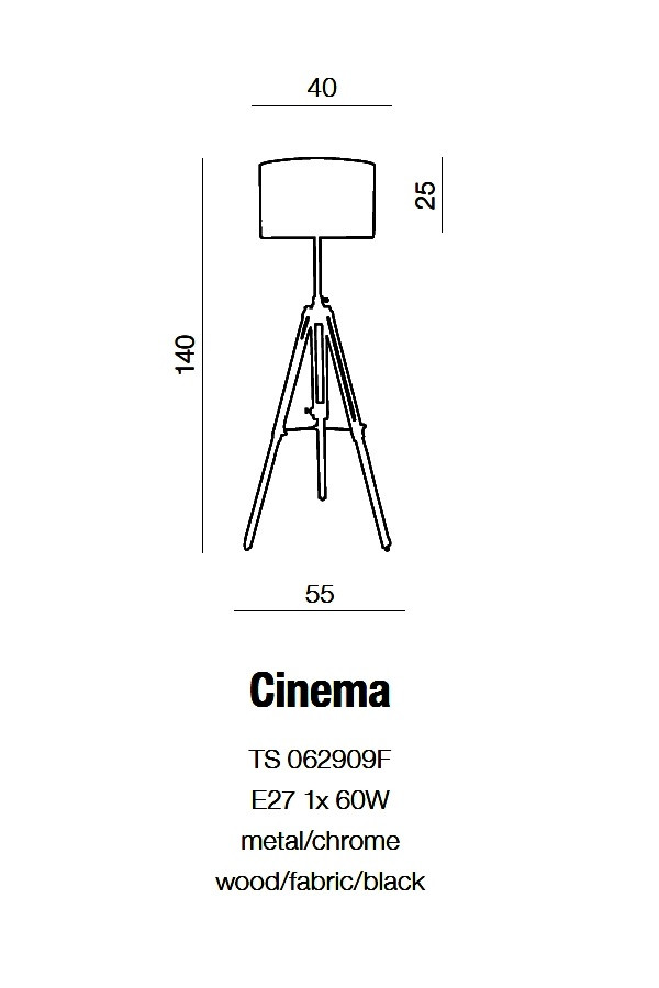 Торшер Azzardo AZ0009 CINEMA - фото 4 - id-p77803818