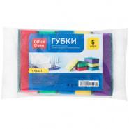 Губки для посуды OfficeClean "Maxi", поролон с абразивным слоем, 9*6,5*2,7см, 5шт.. Цена без НДС
