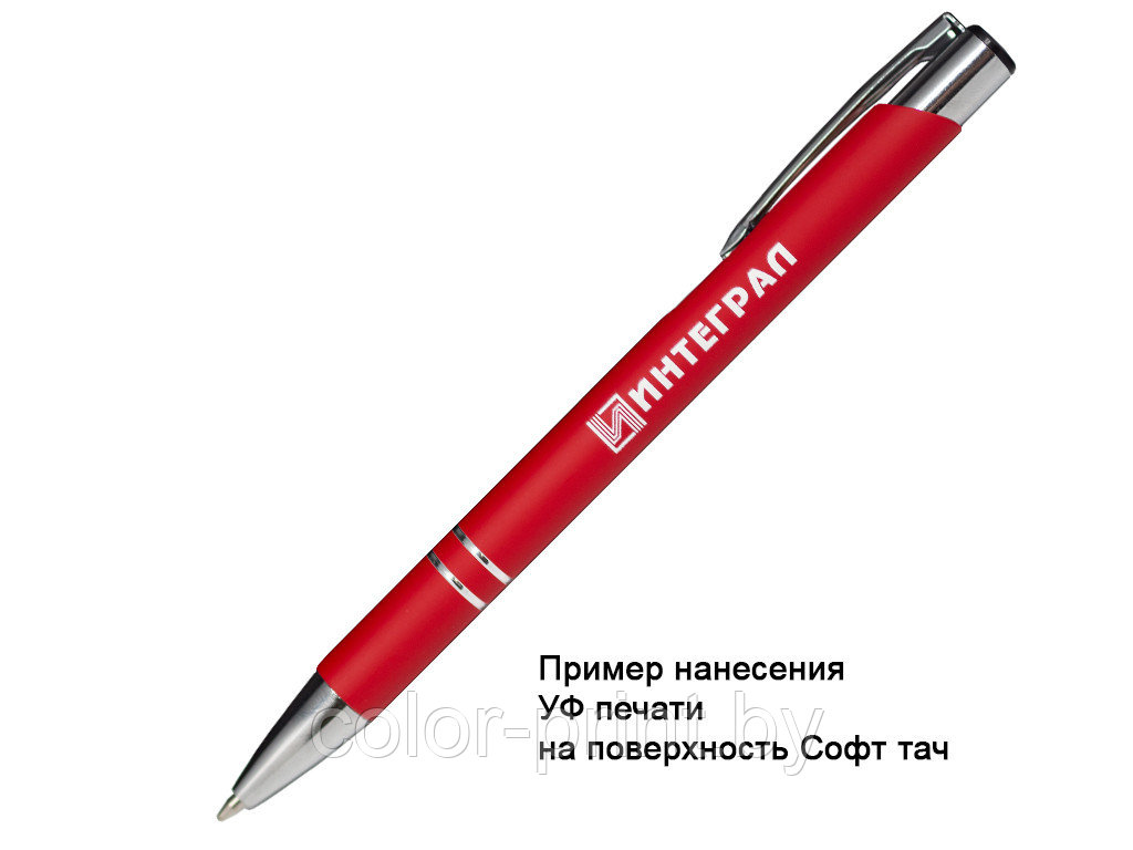 Ручка шариковая, COSMO Soft Touch, металл, красный - фото 5 - id-p103068090