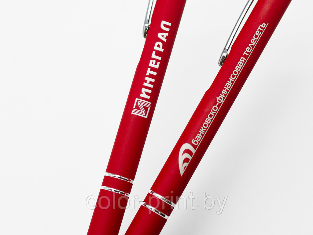 Ручка шариковая, COSMO Soft Touch, металл, красный - фото 6 - id-p103068090