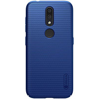 Пластиковый чехол с подставкой Nillkin Super Frosted Shield Темно-Синий для Nokia 4.2