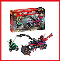 20041 Конструктор Jemlou Ninjago "Уличная погоня" 206 деталей, мотоцикл, 2 фигурки, аналог Lego Ninjago 70639