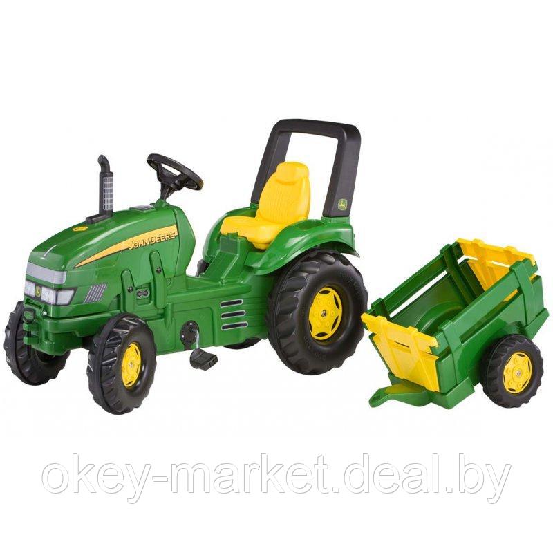 Детский педальный трактор c ковшом и прицепом John Deere Rolly Toys 049523 - фото 4 - id-p103118886