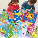 Детский набор цветная мозаика "Фантазия Пуговички 12*46" пазл Button Idea арт.3567 для малышей, фото 2