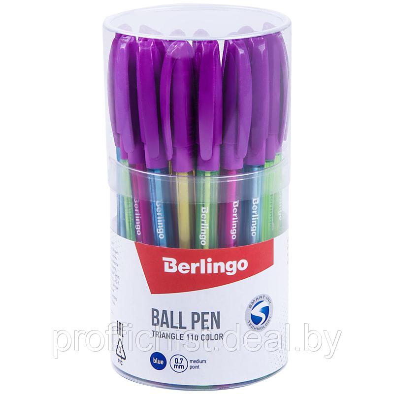 Ручка шариковая Berlingo "Triangle 110 Color" синяя, 0,7мм, грип, корпус ассорти. Цена без НДС - фото 2 - id-p103139184