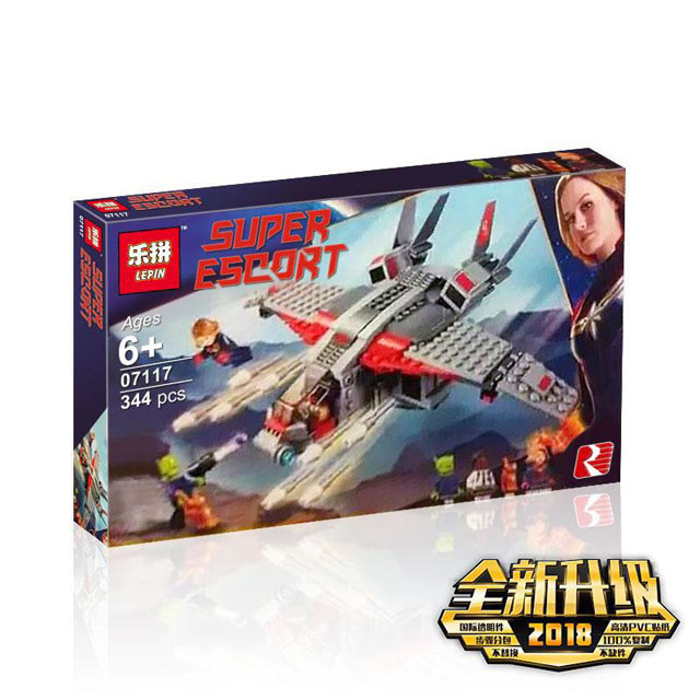 Конструктор Lepin 07117 Super Escort Капитан Марвел и атака скруллов (аналог Lego Marvel 76127) 344 детали