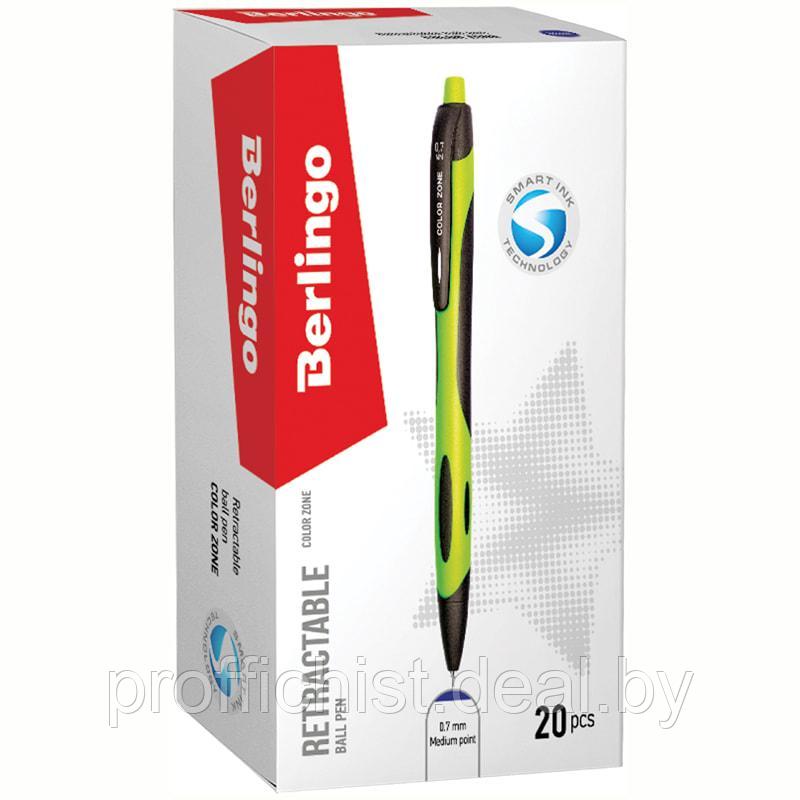Ручка шариковая автоматическая Berlingo "ColorZone" 0,7мм, синяя, корпус ассорти. Цена без НДС - фото 3 - id-p103139326