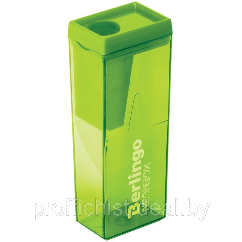 Точилка пластиковая Berlingo "NeonBox", 1 отверстие, контейнер, ассорти. Цена без НДС - фото 2 - id-p103144921