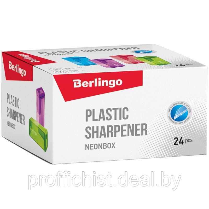 Точилка пластиковая Berlingo "NeonBox", 1 отверстие, контейнер, ассорти. Цена без НДС - фото 6 - id-p103144921