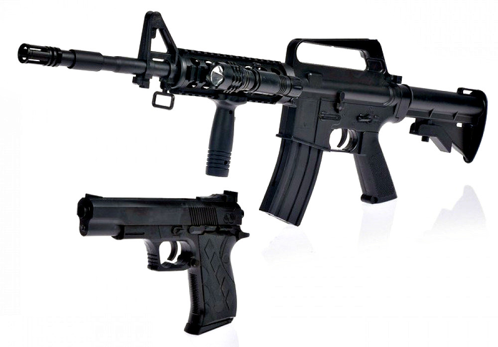 Набор пневматического оружия "Вооружение 9901" винтовка с фонариком и пистолет - фото 2 - id-p103174391
