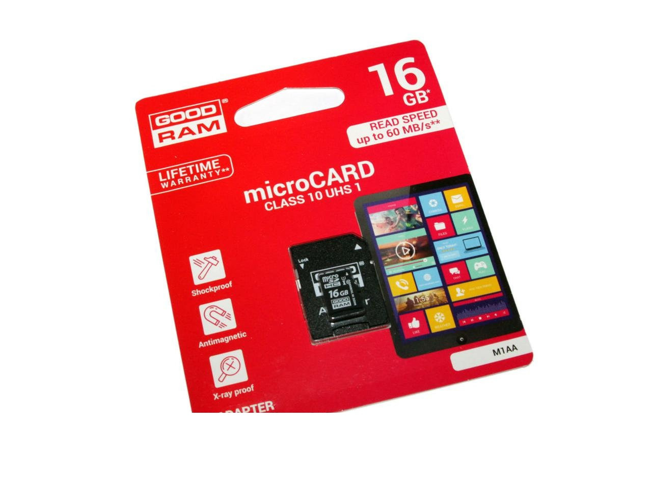 Карта памяти Goodram 16GB microSDHC + адаптер Class 10 - фото 2 - id-p103192124