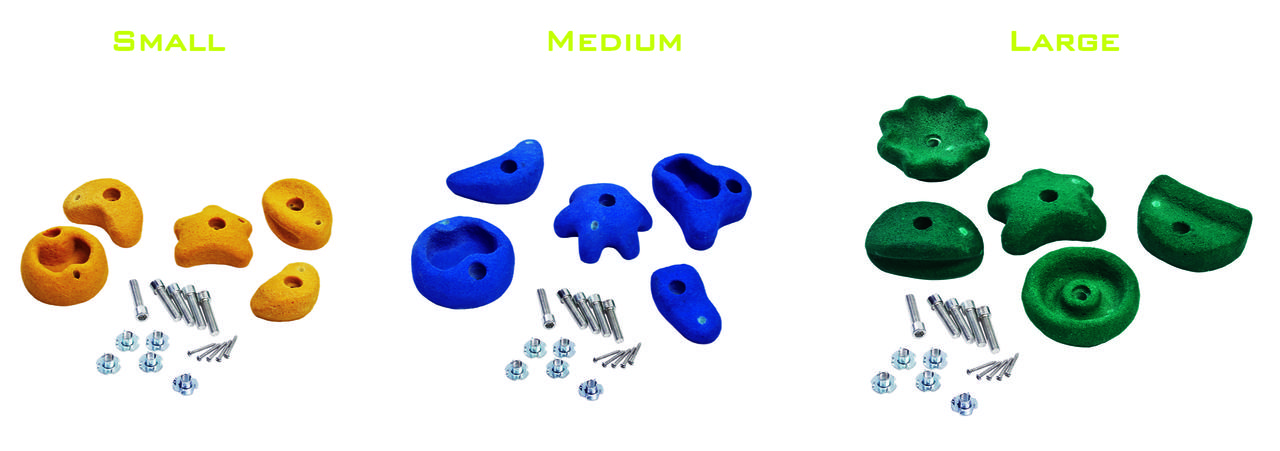 Зацепы для скалодрома KBT (набор камней) Размер M (Средние) с крепежом, комплект 5шт микс - фото 3 - id-p103191630