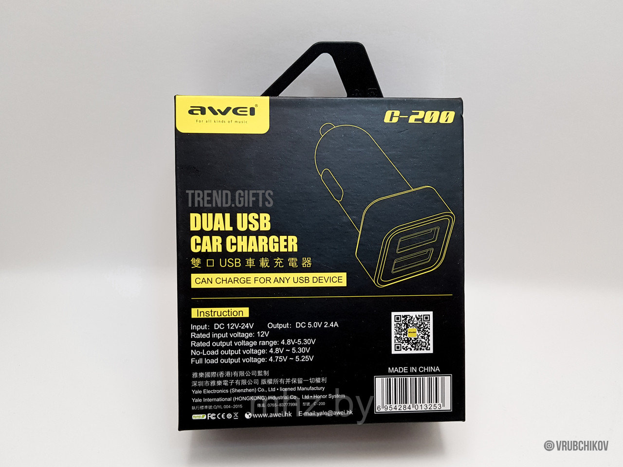 Оригинальный awei c-200 dual port usb Авто Зарядное устройство - фото 2 - id-p103194150