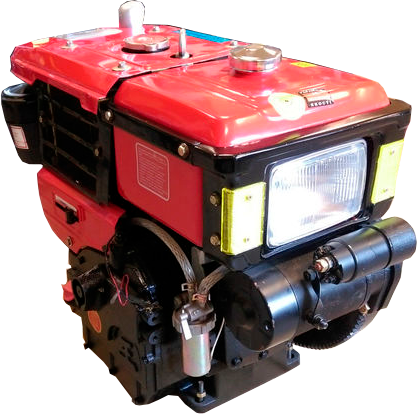 Дизельный двигатель R180NDL (вал 25 мм под крепление для минитракторов с электростартом) 10,5 л.с, фото 2