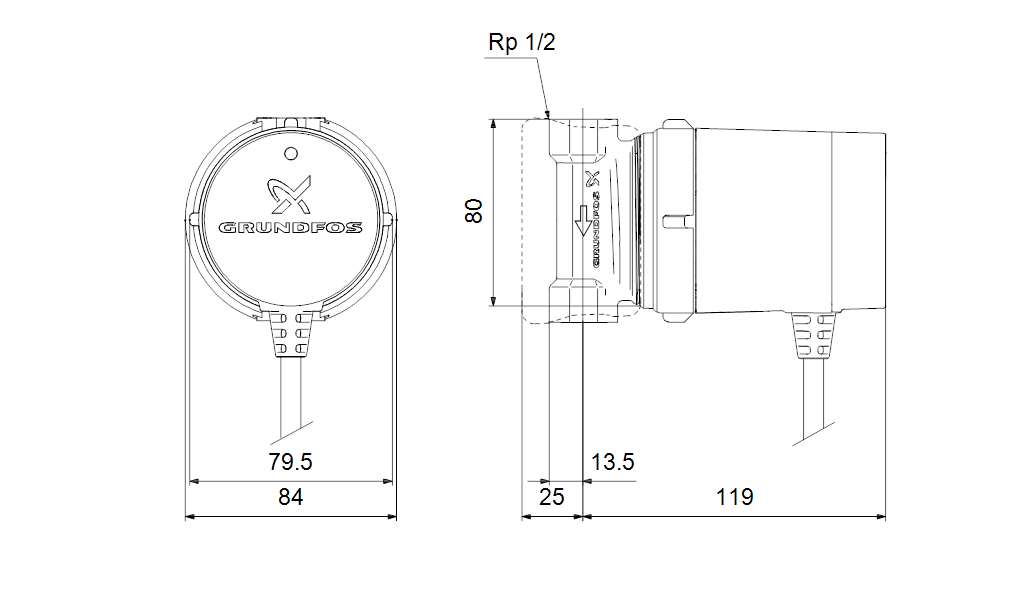 Циркуляционный насос с мокрым ротором Grundfos Comfort 15-14 B PM RU - фото 3 - id-p69143655