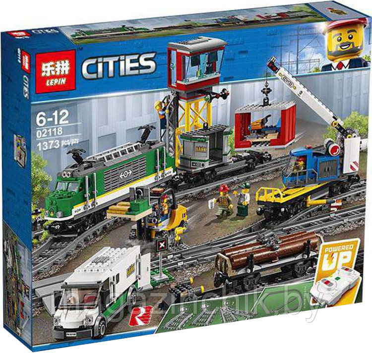Грузовой поезд Lepin 02118, на управлении, аналог Лего Сити 60198 ...