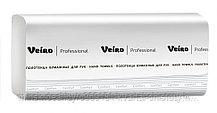 Полотенца бум 1-слойные V-сложения Veiro V2-200 (200л/уп, белый, облагор. макулатура), РФ