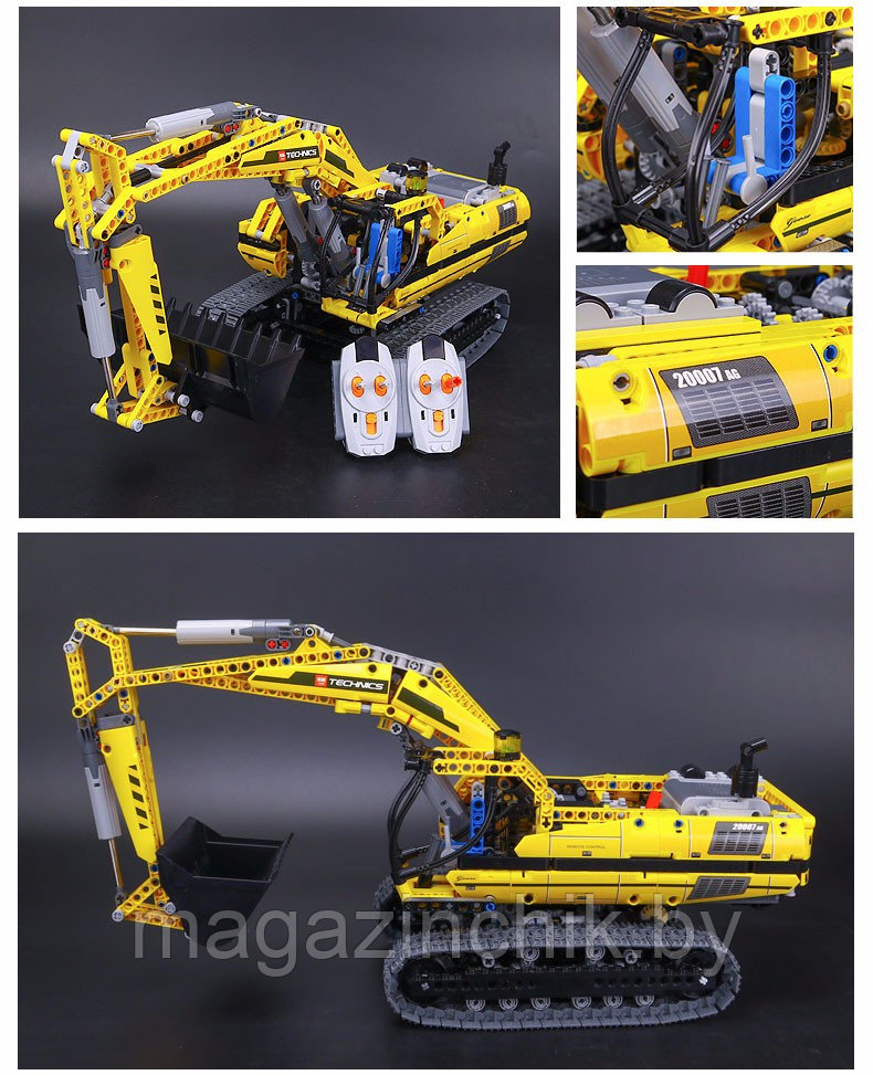 Лего Техник Экскаватор с мотором на пульте, Lepin 20007, аналог 8043 - фото 3 - id-p103272555