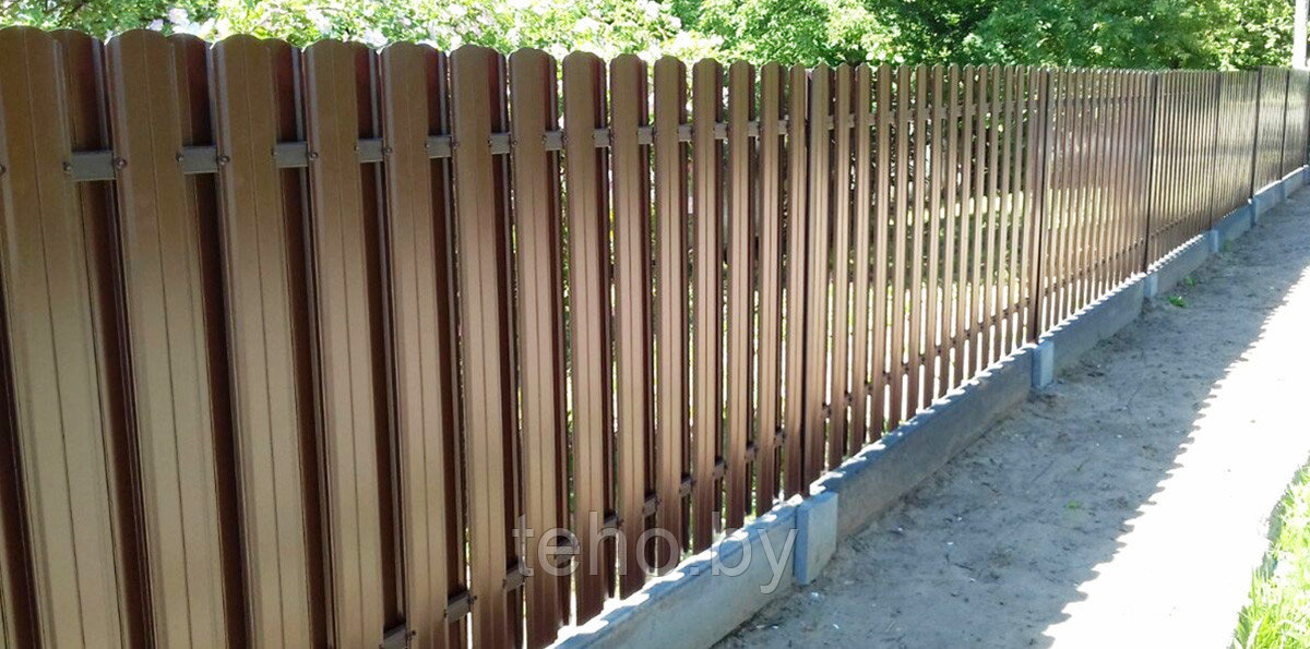 Забор из металлического штакетника с фундаментом под ключ, в Беларуси - фото 4 - id-p103275636