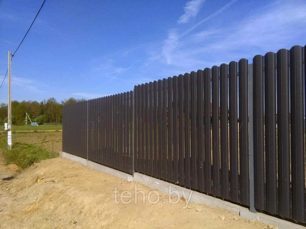 Забор из металлического штакетника с фундаментом под ключ, в Беларуси - фото 9 - id-p103275636