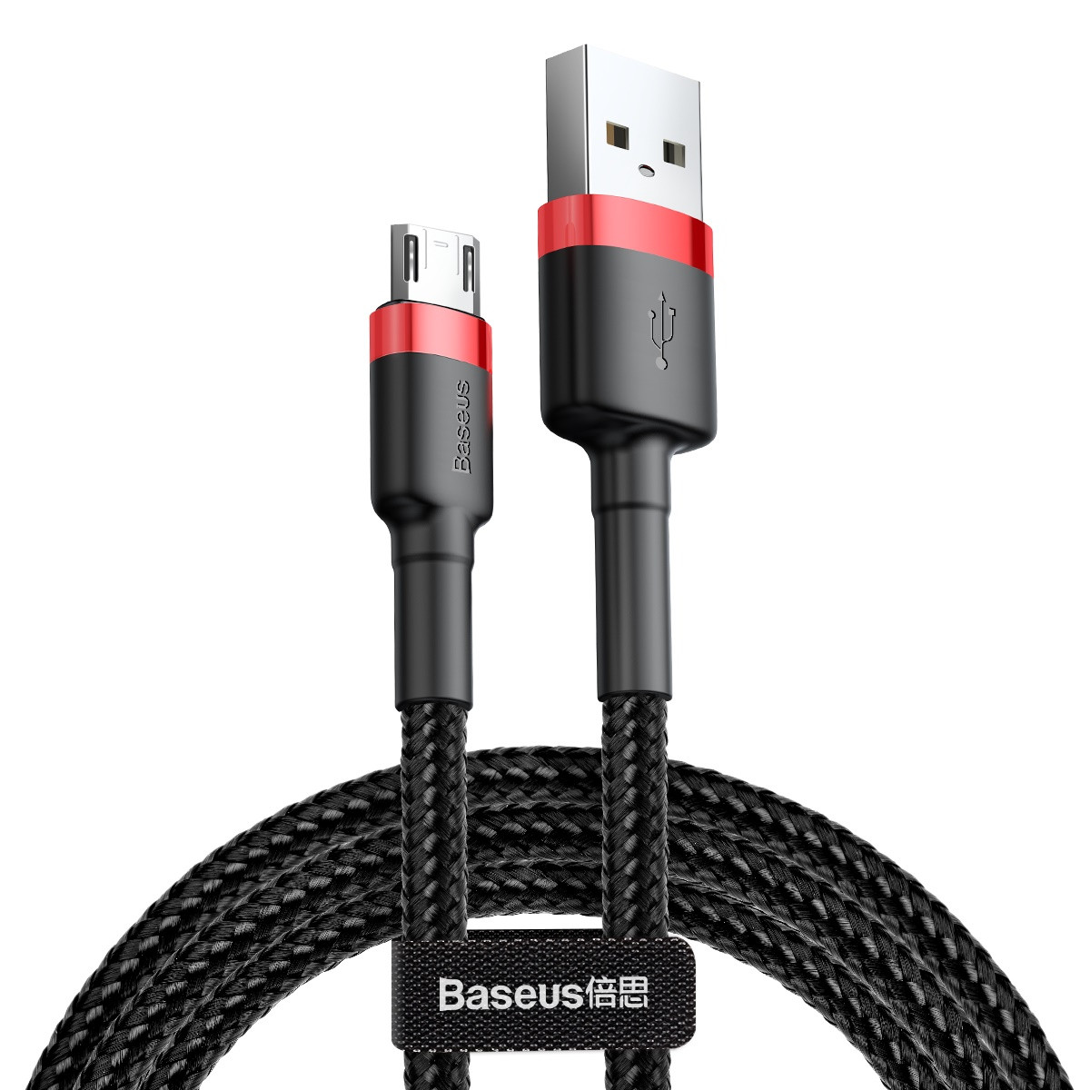 Кабель Baseus cafule Cable USB For Micro 1.5A 2M (CAMKLF-B91) черный-красный - фото 1 - id-p103273731