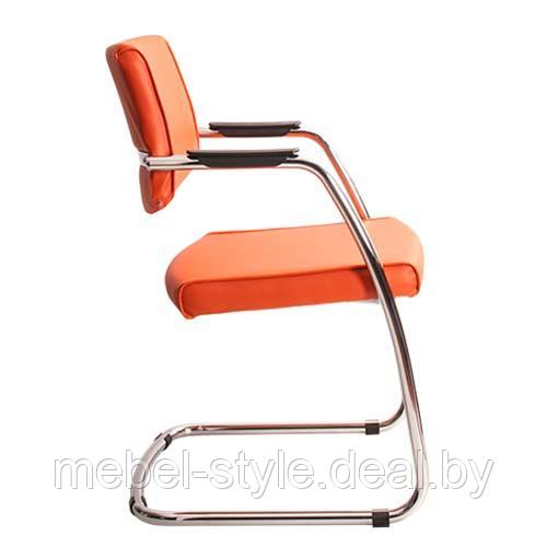 Конференц стул Дельта хром с подлокотниками для посетителей и дома, кресло DELTA AP CH кож/зам V - фото 10 - id-p103333303