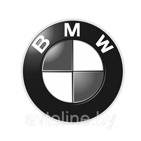 Эмблема BMW 82мм черно-белая 51148132375 (серебристая основа)