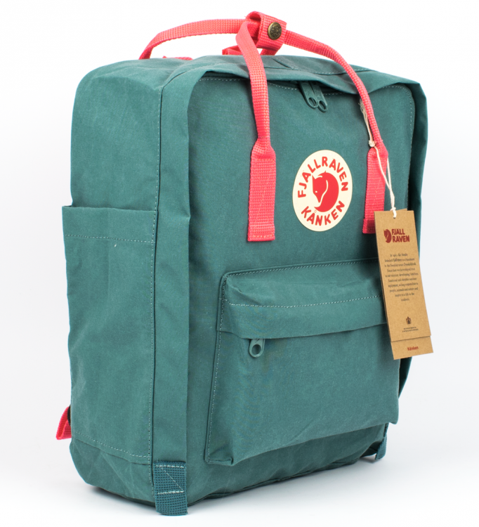 Рюкзак Fjallraven Kanken Classic (Frost Green/Peach Pink) зелёно-розовый 16л