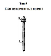 Болт фундаментный прямой тип 5