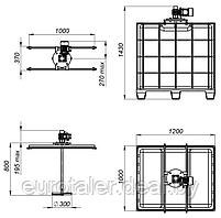 Тихоходный миксер для IBC контейнера (еврокуба) с комплектом креплений, фото 3