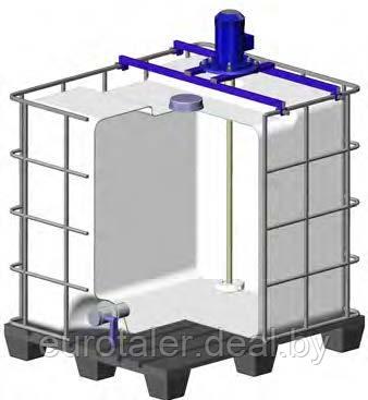 Быстроходный миксер для IBC контейнера (еврокуба) с комплектом креплений