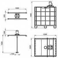 Быстроходный миксер для IBC контейнера (еврокуба) с комплектом креплений, фото 3