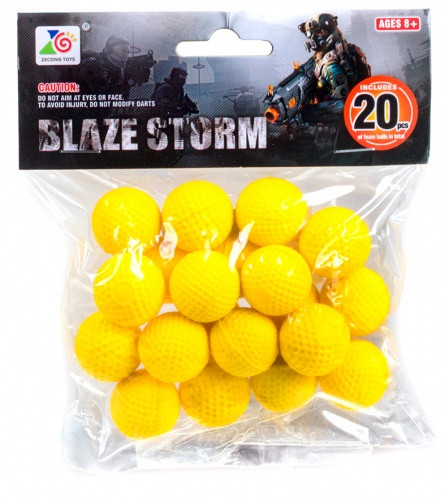 Мягкие шарики для бластеров Blaze Storm, (20 шт.), арт.ZC05