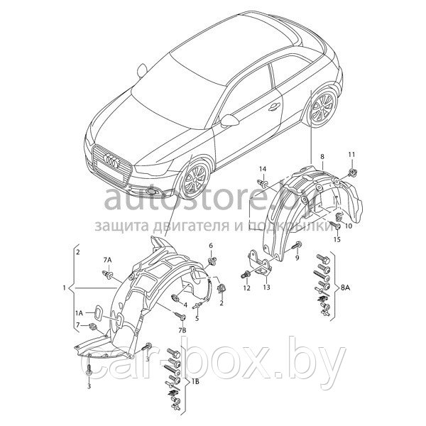 Подкрылок передний левый AUDI: A1 2010- (2wd)