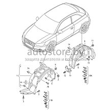 Подкрылок передний левый AUDI: A1 2010- (2wd)