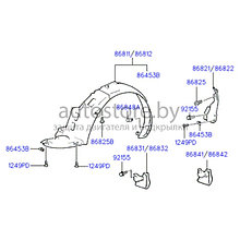 Подкрылок передний правый HYUNDAI: ACCENT 95-97