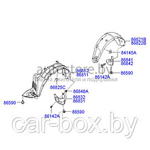 Подкрылок передний правый HYUNDAI: SANTA FE 2010-2012 (FACELIFT) (EURO TYPE)