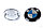 Эмблема BMW 82мм бело-синяя/карбон 51148132375 BW/C (COPY, серебристая основа), фото 3